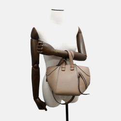 Loewe Hammock Compact Beige/Brown Leather Hand Bag
