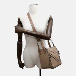 Loewe Hammock Compact Beige/Brown Leather Hand Bag
