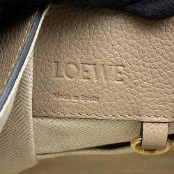 Loewe Hammock Compact Beige/Brown Leather Hand Bag