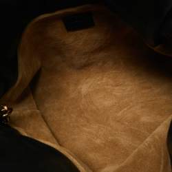 مملوكة مسبقًا حقيبة كلاتش لويفي فلامنكو جلد سوداء متوسطة الحجم