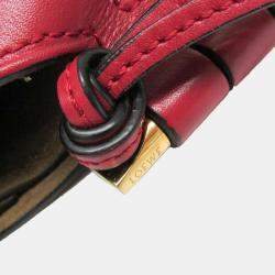 Pre Owned Loewe Gate Red Leather Shoulder Bag