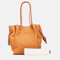 Pre Owned Loewe Brown Medium Leather Flamenco Knot Tote