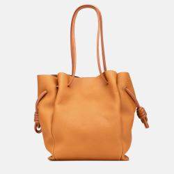 Pre Owned Loewe Brown Medium Leather Flamenco Knot Tote