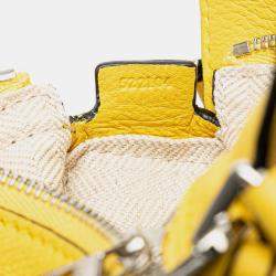 Pre Owned Loewe Yellow Nano Calfskin Puzzle Satchel