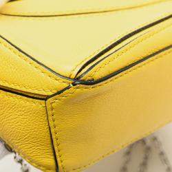 Pre Owned Loewe Yellow Nano Calfskin Puzzle Satchel