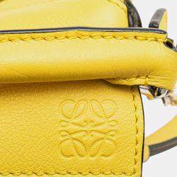Pre Owned Loewe Yellow Nano Calfskin Puzzle Satchel