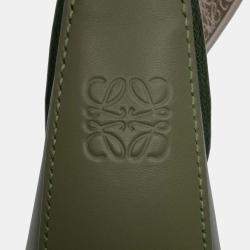 Pre Owned Loewe Green Small Leather Luna Hobo