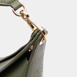 Pre Owned Loewe Green Small Leather Luna Hobo