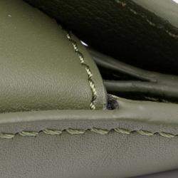 Pre Owned Loewe Green Small Leather Luna Hobo