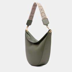 Pre Owned Loewe Green Small Leather Luna Hobo