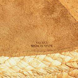 Pre Owned Loewe Beige Brown Small Raffia Gate Crossbody