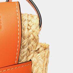Pre Owned Loewe Beige Brown Small Raffia Gate Crossbody