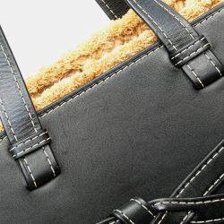 Pre Owned Loewe Beige Black Small Raffia and Leather Gate Top Handle Bag