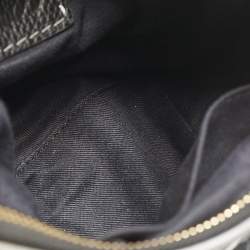 Pre Owned Loewe Black Logo Jacquard Fabric and Leather Hobo