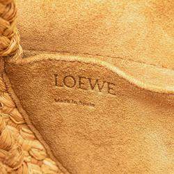 Pre Owned Loewe Beige/Orange Medium Raffia Gate Crossbody