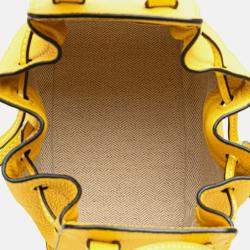 Pre Owned Loewe Yellow Mini Grained Calfskin Drawstring Hammock Bag