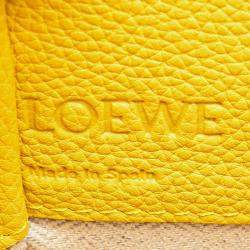 Pre Owned Loewe Yellow Mini Grained Calfskin Drawstring Hammock Bag