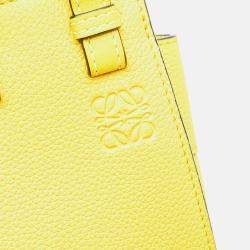 Pre Owned Loewe Yellow Mini Grained Calfskin Drawstring Hammock Bag