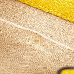 Pre Owned Loewe Yellow Mini Grained Calfskin Drawstring Hammock Bag