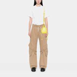 Pre Owned Loewe Yellow Mini Grained Calfskin Drawstring Hammock Bag