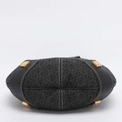 Pre Owned Loewe Black Monogram Fabric and Leather Hobo
