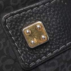 Pre Owned Loewe Black Monogram Fabric and Leather Hobo