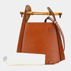 Pre Owned Loewe Brown Calfskin Bamboo Bucket Bag