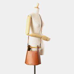 Pre Owned Loewe Brown Calfskin Bamboo Bucket Bag