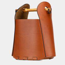 Pre Owned Loewe Brown Calfskin Bamboo Bucket Bag