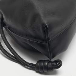 Pre Owned Loewe Black Leather Medium Flamenco Clutch Bag