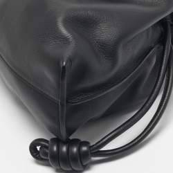 Pre Owned Loewe Black Leather Medium Flamenco Clutch Bag