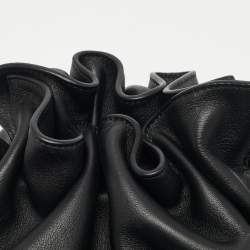 Pre Owned Loewe Black Leather Medium Flamenco Clutch Bag