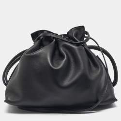 Pre Owned Loewe Black Leather Medium Flamenco Clutch Bag