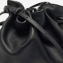 Pre Owned Loewe Black Leather Medium Flamenco Clutch Bag