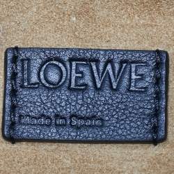 Pre Owned Loewe Black Leather Medium Flamenco Clutch Bag