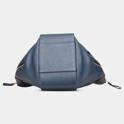 Pre Owned Loewe Blue Small Leather Hammock Satchel