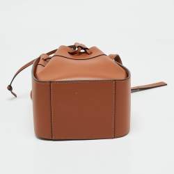 Pre Owned Loewe Brown Leather Mini Hammock Drawstring Bag