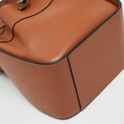 Pre Owned Loewe Brown Leather Mini Hammock Drawstring Bag