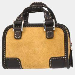 Pre Owned Loewe Beige Suede Mini Amazona Contenedor Pouch Bag Key Holder