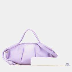 Pre Owned Loewe Purple Small Shiny Calfskin Paseo Satchel