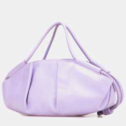 Pre Owned Loewe Purple Small Shiny Calfskin Paseo Satchel