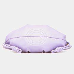 Pre Owned Loewe Purple Small Shiny Calfskin Paseo Satchel