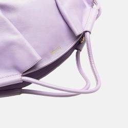 Pre Owned Loewe Purple Small Shiny Calfskin Paseo Satchel