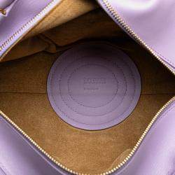 Pre Owned Loewe Purple Small Shiny Calfskin Paseo Satchel