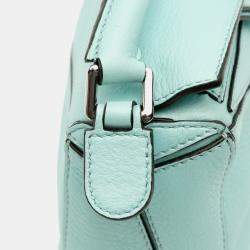 Pre Owned Loewe Blue Mini Calfskin Puzzle Satchel