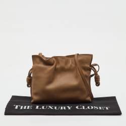 Pre Owned Loewe Brown Leather Mini Flamenco Shoulder Bag