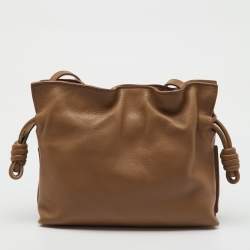 Pre Owned Loewe Brown Leather Mini Flamenco Shoulder Bag