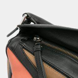 Pre Owned Loewe Brown Small Calfskin Graphic Puzzle Satchel