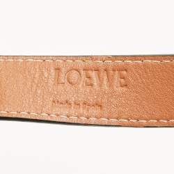 Pre Owned Loewe Beige/Brown Raffia and Leather Medium Basket Tote