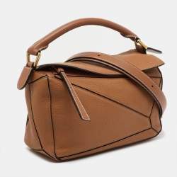 Pre Owned Loewe Tan Leather Small Puzzle Shoulder Bag